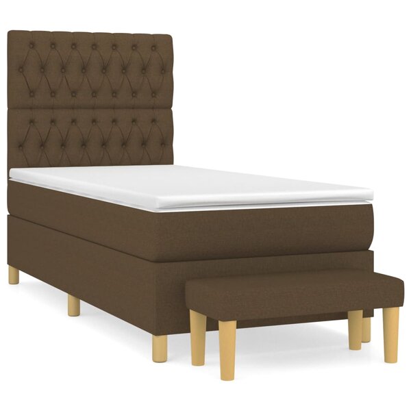 vidaXL Sommier à lattes de lit avec matelas Marron foncé 90x200 cm