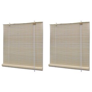vidaXL Stores à rouleau Bambou naturel 2 Pièces 120x160 cm