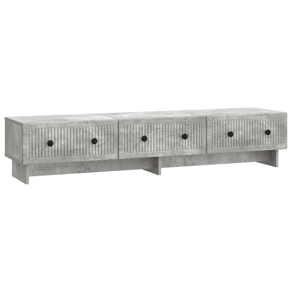 vidaXL Meuble TV 147 x 34 5 x 30 cm Gris béton Bois d'ingénierie