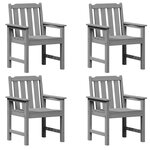 Chaises de jardin vidaXL 4 Pièces Gris clair 65.5x55.5x88 cm HDPE