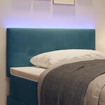 vidaXL Tête de lit avec des lumières à LED Réglable Bleu 80 cm Velours