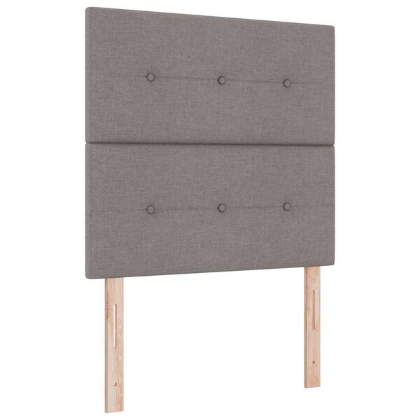 vidaXL Lit à ressort LED avec matelas Taupe 90 x 190 cm tissu