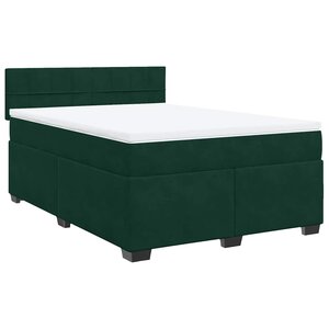 vidaXL Sommier à lattes de lit et matelas Vert foncé 160x200cm Velours