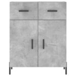 vidaXL Buffet haut Gris béton 69 5x34x180 cm Bois d'ingénierie