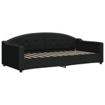 vidaXL Lit de jour avec gigogne et tiroirs noir 90x200 cm tissu