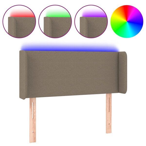 vidaXL Tête de lit à LED Taupe 83x16x78/88 cm Tissu