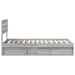 vidaXL Cadre de lit Gris Sonoma 100 x 200 cm Pin massif