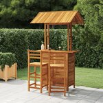 vidaXL Ensemble de bar de jardin 3 Pièces Bois d'acacia solide
