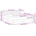 vidaXL Lit Box Spring avec Matelas gris foncé 180x200 cm en Velours