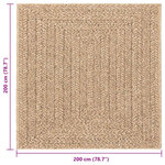 vidaXL Tapis ZIZUR beige 240x240 cm aspect de jute intérieur extérieur