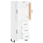 vidaXL Buffet haut Blanc 69 5x34x180 cm Bois d'ingénierie