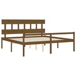 vidaXL Lit pour personne âgée et tête de lit 200x200 cm bois massif