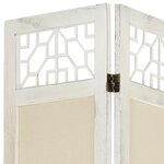 vidaXL Cloison de séparation 4 panneaux Crème 140x165 cm Tissu