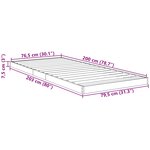 vidaXL Cadre de lit surélevé Sonoma 76 5 x 200 cm Bois d'ingénierie