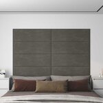 vidaXL Tête de lit murale 12 pc Gris foncé Velours