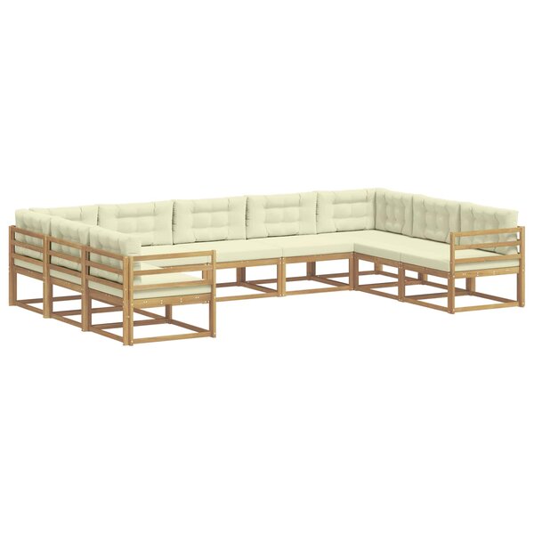 vidaXL Ensemble de canapés d'extérieur 9 pc Blanc et crème