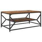 Table basse vidaXL avec étagère en bois vintage 90x50x40 cm en bois d'ingénierie