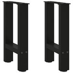 vidaXL Pieds de table basse Noir 2 pièces 38 x (42-43) cm Acier