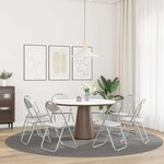 vidaXL Chaise pliante 8 Pièces Blanc et Gris 48 x 43 5 x 81 cm