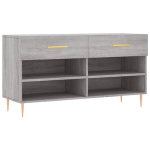 vidaXL Banc à chaussures sonoma gris 102x35x55 cm bois d'ingénierie