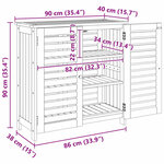 vidaXL Armoire de jardin avec stockage Marron 90 x 40 x 90 cm