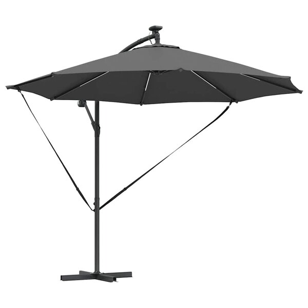 vidaXL Parasol 294 x 294 x 248 cm Polyester et Aluminium Anthracite