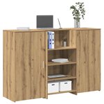 vidaXL Bureau réception chêne artisanal 155x50x103 5cm bois ingénierie