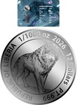 Monnaie CYBERPUNK GREY WOLF 1/1000 Oz Platine 12$ Liberia 2026 (PRÉCOMMANDE)