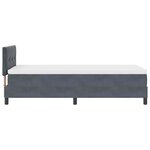 Lit à ressorts avec matelas et éclairage LED Gris foncé 90x190 cm Velours