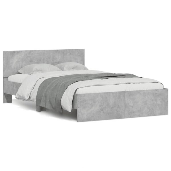 vidaXL Cadre de lit sans matelas gris béton 120x200 cm
