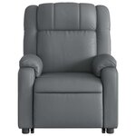 vidaXL Fauteuil inclinable de massage Gris Similicuir