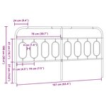 vidaXL Tête de lit de remplacement métal noir 160 cm