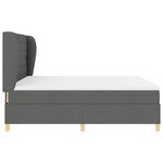 Lit à ressort vidaXL avec matelas en gris foncé  180x200 cm en tissu