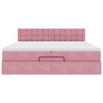 vidaXL Cadre de lit ottoman avec matelas rose 200x200 cm velours