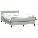 vidaXL Sommier à lattes de lit et matelas gris clair 140x210cm velours