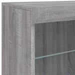 vidaXL Buffet avec lumières LED sonoma gris 60 5x37x67 cm