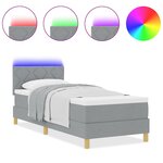 vidaXL Lit à ressorts avec matelas Gris clair 80 x 200 cm tissu