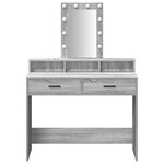 vidaXL Table de Toilette Gris 100 x 41 x 140 cm Bois d'ingénierie