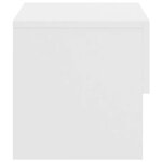 vidaXL Tables de chevet murales 2 Pièces Blanc brillant