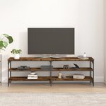 vidaXL Meuble TV chêne fumé 160x30x50 cm bois d'ingénierie