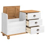 vidaXL Banc de rangement pour l'entrée ASKIM Blanc 100 x 39 x 62 cm