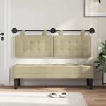 vidaXL Tête de lit suspendue Avec lumière LED Crème Simili cuir