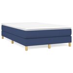vidaXL Sommier à lattes de lit avec matelas bleu 120x190 cm tissu