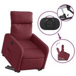 vidaXL Fauteuil inclinable rouge bordeaux tissu