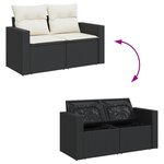vidaXL Salon de jardin 9 Pièces avec coussins noir résine tressée