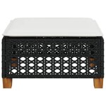 vidaXL Tabouret de jardin et coussin noir 63 5x56x32 cm résine tressée