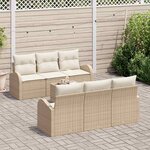 vidaXL Ensemble de canapé de jardin Beige 55 x 55 x 37 cm polyrotin