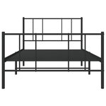 vidaXL Cadre de lit métal sans matelas avec pied de lit noir 90x190 cm