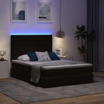 vidaXL Lit avec rangement et LED avec LED Noir 140 x 190 cm Velours
