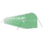 vidaXL Serre avec cadre en acier vert 28 m² 14x2x2 m